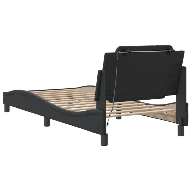Cadre de lit avec LED sans matelas Zadar noir 100x203 cm
