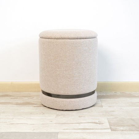 Poef Vinthera Moa Beige Hout 32 x 40 cm (2 Stuks)