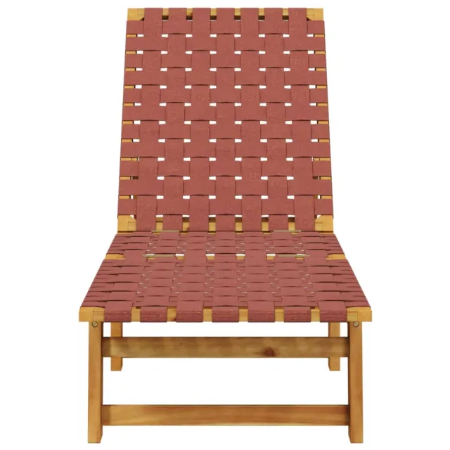 Chaises longues lot de 2 rouge bois d'acacia solide et tissu