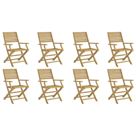 Chaises pliables de jardin lot de 8 bois massif d'acacia