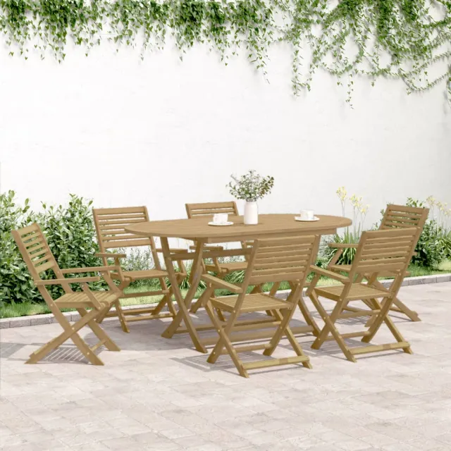 Chaises pliables de jardin lot de 8 bois massif d'acacia