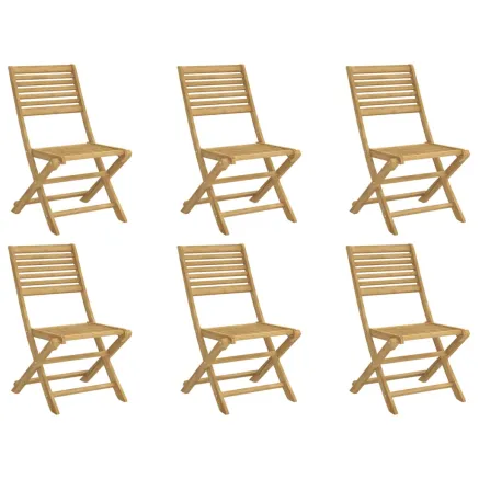Chaises pliables de jardin lot de 6 bois massif d'acacia 2
