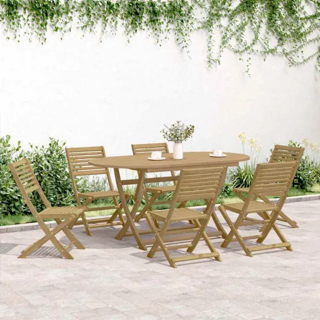 Chaises pliables de jardin lot de 6 bois massif d'acacia