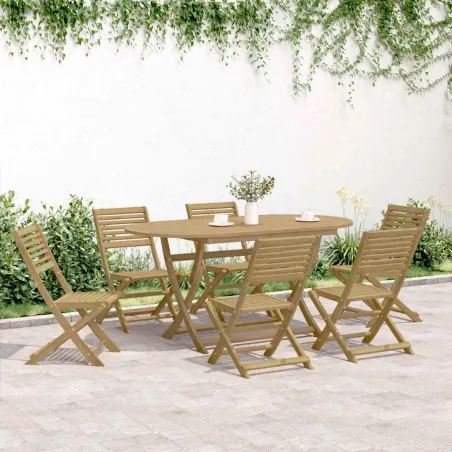 Chaises pliables de jardin lot de 6 bois massif d'acacia