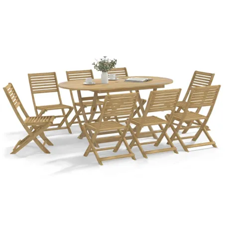 Chaises pliables de jardin lot de 8 bois massif d'acacia