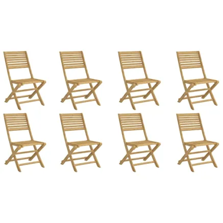Chaises pliables de jardin lot de 8 bois massif d'acacia 2
