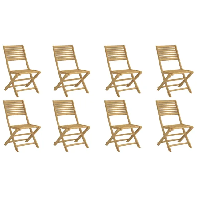 Chaises pliables de jardin lot de 8 bois massif d'acacia