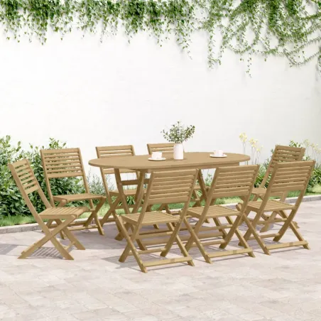 Chaises pliables de jardin lot de 8 bois massif d'acacia