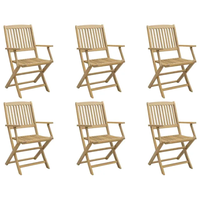 Chaises de jardin pliantes lot de 6 54x61x88 cm bois d'acacia