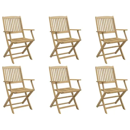 Chaises de jardin pliantes lot de 6 54x61x88 cm bois d'acacia
