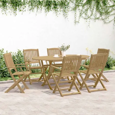 Chaises de jardin pliantes lot de 6 54x61x88 cm bois d'acacia