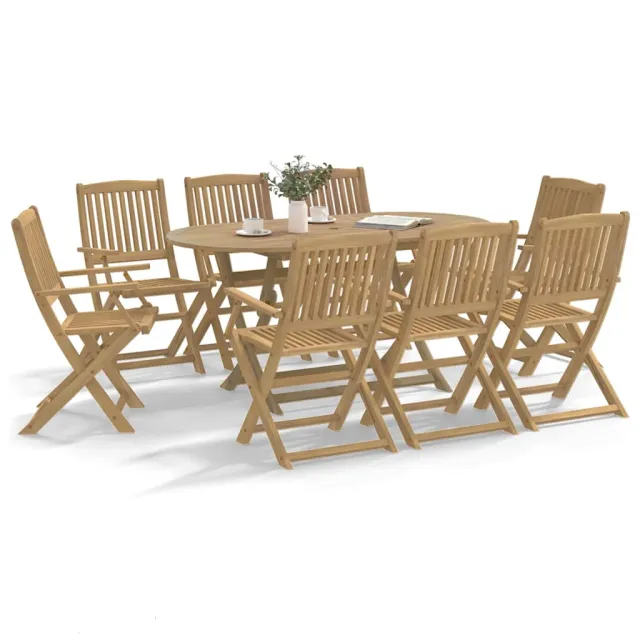 Chaises de jardin pliantes lot de 8 54x61x88 cm bois d'acacia