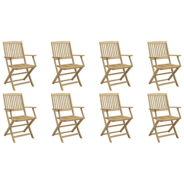 Chaises de jardin pliantes lot de 8 54x61x88 cm bois d'acacia