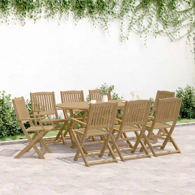 Chaises de jardin pliantes lot de 8 54x61x88 cm bois d'acacia