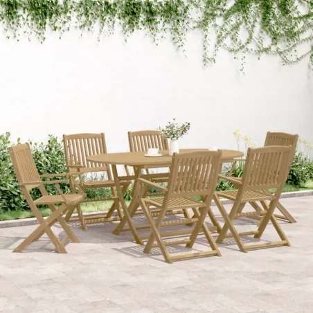 Ensemble à manger de jardin 7 pcs Bois d'acacia solide