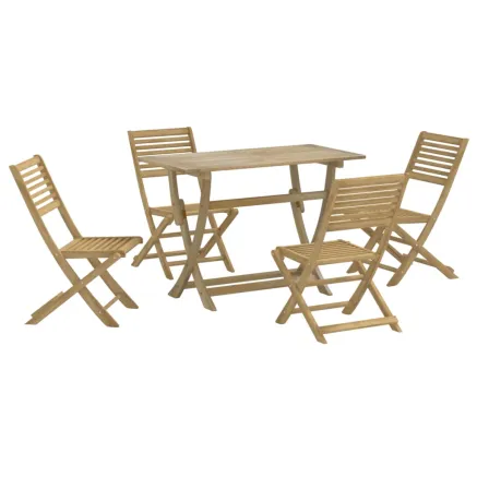 Ensemble à manger de jardin 5 pcs Bois d'acacia solide 2