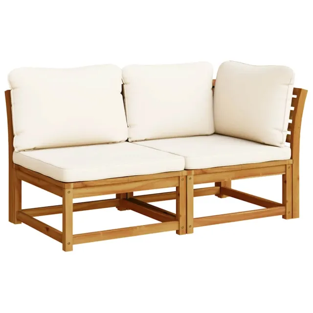 Salon de jardin avec coussins 5 pcs Bois d'acacia solide
