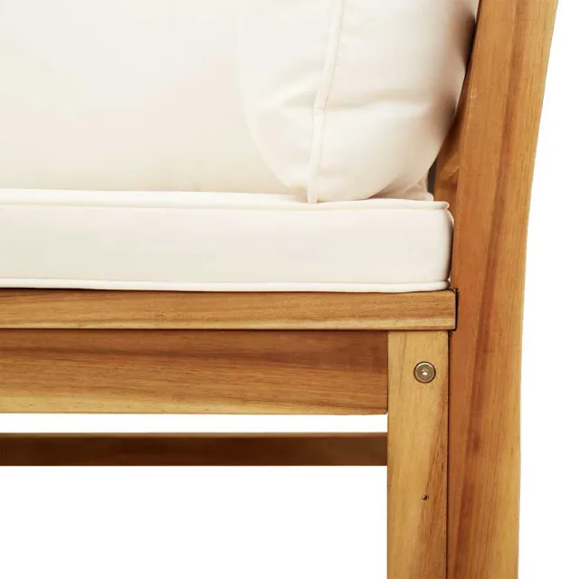 Salon de jardin 6 pcs avec coussins bois d'acacia solide