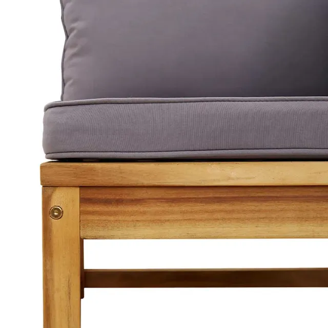 Salon de jardin 6 pcs avec coussins bois d'acacia solide