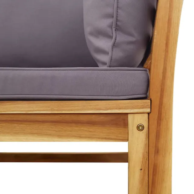 Canapé de jardin avec coussins 2 places bois massif d'acacia