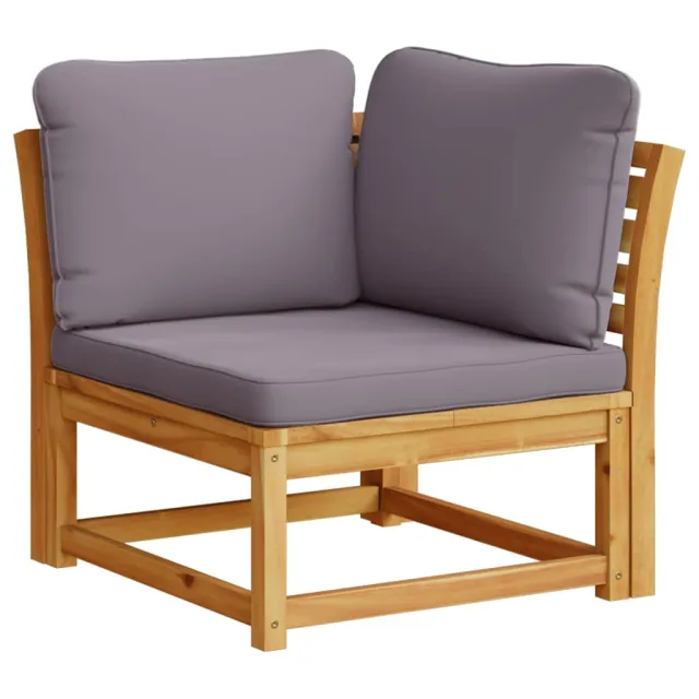 Salon de jardin 3 pcs avec coussins bois massif d'acacia
