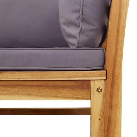 Salon de jardin 4 pcs avec coussins Bois d'acacia solide