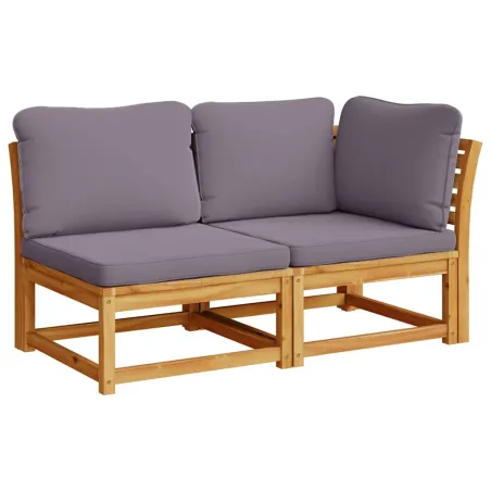 Salon de jardin avec coussins 8 pcs bois massif d'acacia