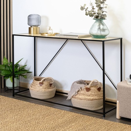 Bijzettafel Vinthera Moa Zwart Beige 120 x 85 x 40 cm