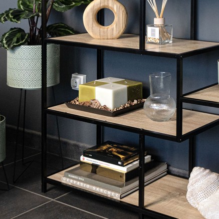 Mesa auxiliar Vinthera Moa Negro Beige 100 x 90 x 34 cm 2