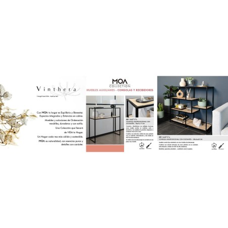 Bijzettafel Vinthera Moa Zwart Beige 100 x 90 x 34 cm