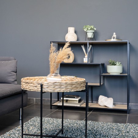 Bijzettafel Vinthera Moa Zwart Beige 100 x 90 x 34 cm