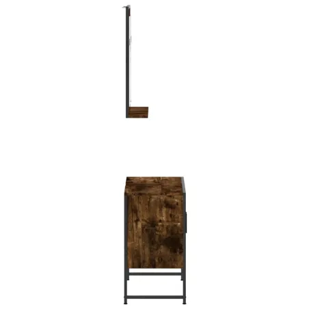 Ensemble d'armoires de salle de bain 2 pcs chêne fumé