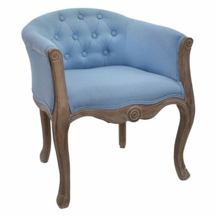 Banqueta DKD Home Decor Azul Poliéster Madera Madera de caucho 58 x 5