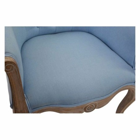 Banqueta DKD Home Decor Azul Poliéster Madera Madera de caucho 58 x 5
