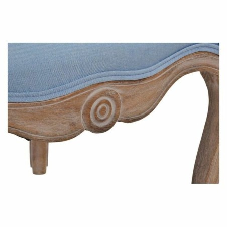 Banquette DKD Home Decor Bleu Polyester Bois Bois d'hévéa 58 x 56 x
