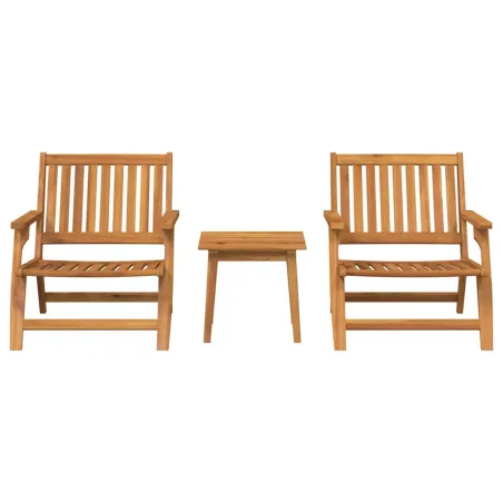 Chaise de jardin 3 pcs Marron Bois d'Acacia Massif