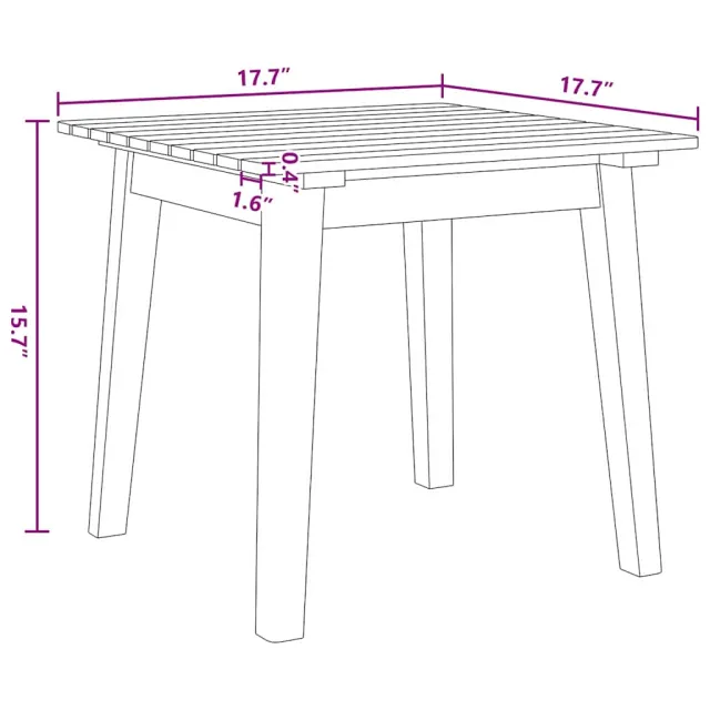Chaises de jardin avec table 3 pcs Noir Bois d'Acacia Massif