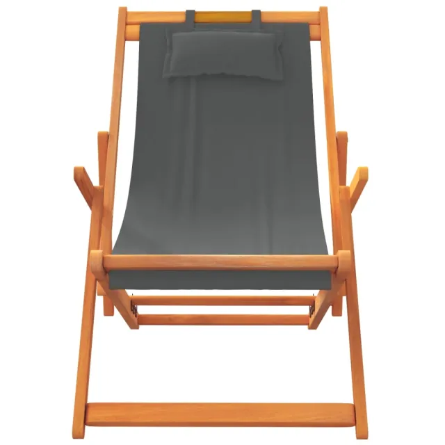 Chaises de plage pliables lot de 2 gris tissu
