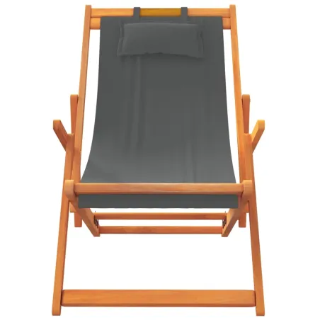 Chaises de plage pliables lot de 2 gris tissu