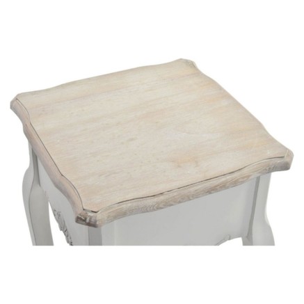 Mesa auxiliar DKD Home Decor Versalles Abeto Madera Blanco 35 x 35 x 8 2