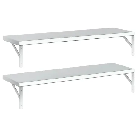 Étagères murales 2 pcs 100x30 cm argenté acier inoxydable