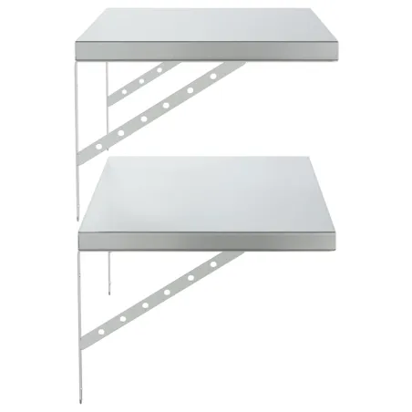 Étagères murales 2 pcs 75x40 cm argenté acier inoxydable