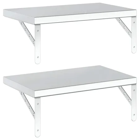 Étagères murales 2 pcs 50x30 cm argenté acier inoxydable