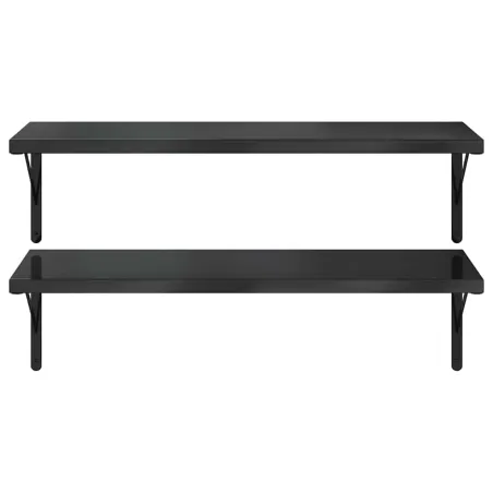 Étagères murales 2 pcs 100x40 cm noir acier inoxydable