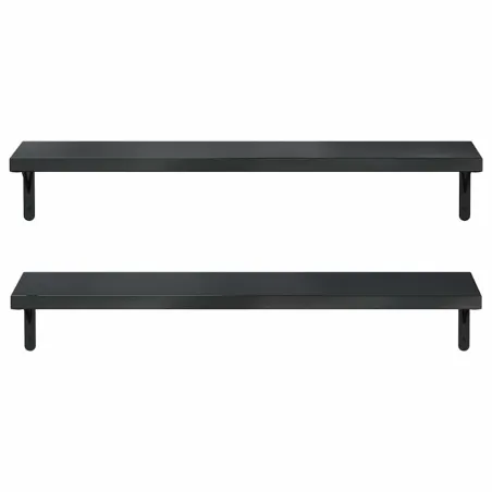 Étagères murales 2 pcs 100x23,5 cm noir acier inoxydable