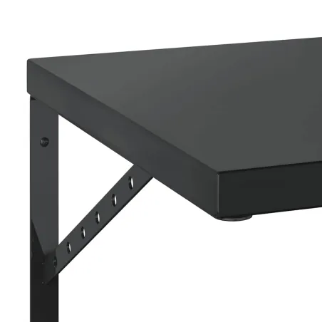 Étagères murales 2 pcs 75x40 cm noir acier inoxydable