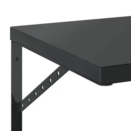 Étagères murales 2 pcs 50x40 cm noir acier inoxydable