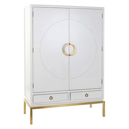 Kast DKD Home Decor Wit Gouden Metaal Populier 120 x 50 x 175 cm