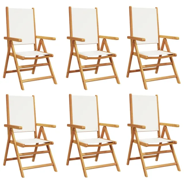 Chaises inclinables de jardin lot de 6 tissu et bois massif