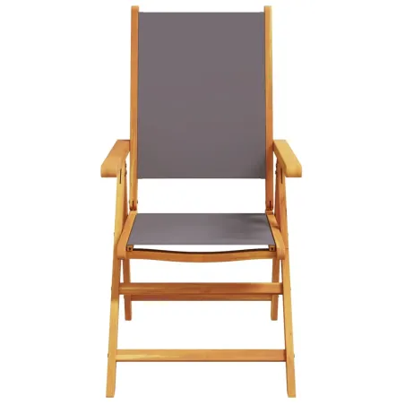 Chaises inclinables de jardin lot de 8 tissu et bois massif